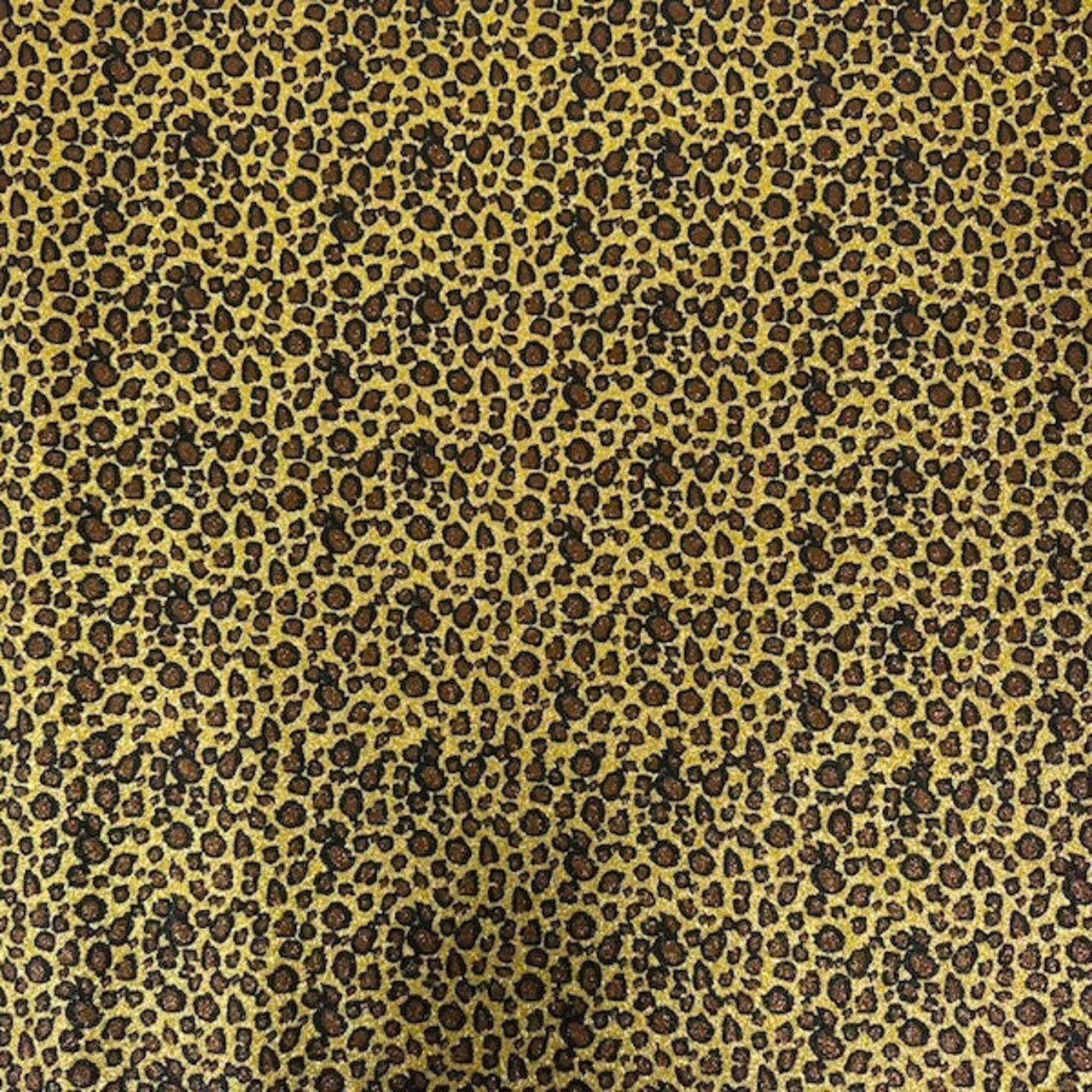 1 Yard Leopard Print Glitter Canvas Vinyl Fabric Fashion Accessories Craft Upholstery 56" Width
